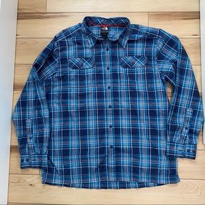 North Face - Men’s Blue Plaid Button-up Shirt - Size XL